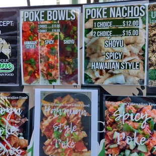 a variety of menus
