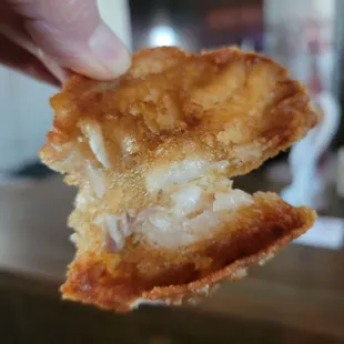 This is a piece of fish from the 3 piece fish and chips. The whole piece.
