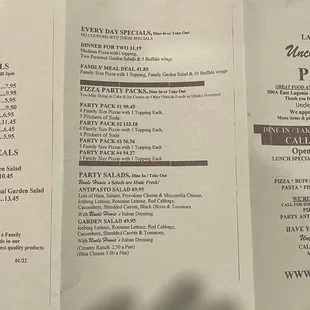 Menu 3/9/22