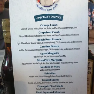 Drink Menu