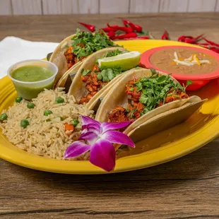 a plate of mexican food