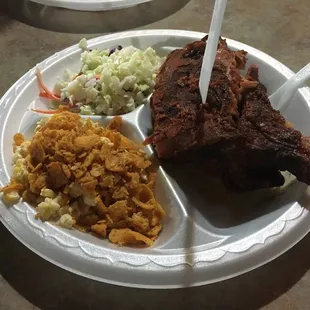 Ribs &amp; Two Sides (Coleslaw, Corn Salad)