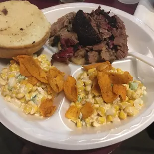 Beef Brisket with Corn Salad