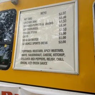 Surprisingly extensive menu for a food truck.