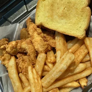 Chicken Fingers, Fries, Texas Toast - all delicious