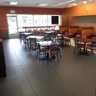 Tons of space, nice quality seating.