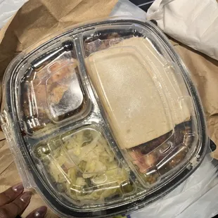 a meal in a plastic container