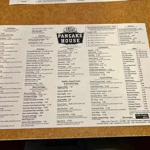 Full menu .