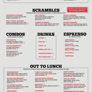 menu