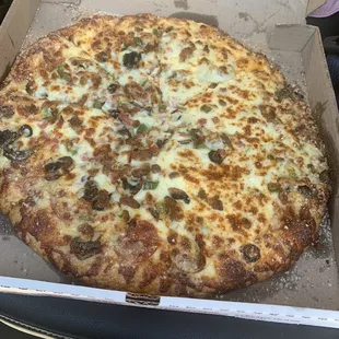 Supreme extra cheese on the right side