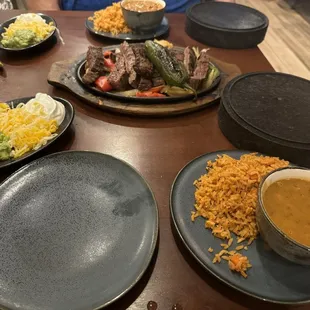 Fajitas for two  - make sure you order the home-made flour tortillas.