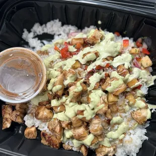Jerk chicken bowl (to go)