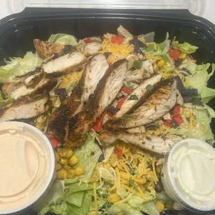 Fiesta Salad with blackened chicken