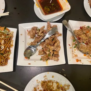 a table full of food