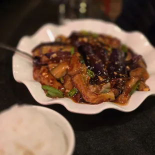 Eggplant in garlic sauce