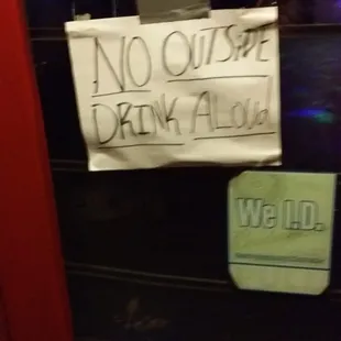 a sign on the door