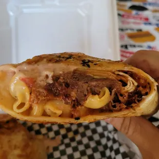 Pulled pork wrap with sweet BBQ sauce