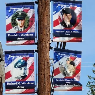 Lovely memorial flags next door