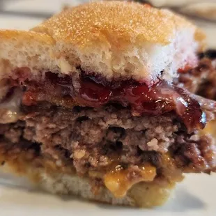 Peanut butter and jelly burger