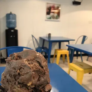 My peanut butter explosion cone, already took a few bites !