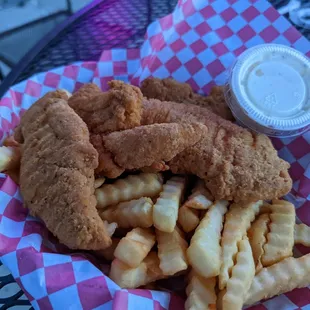 Chicken tenders and fries