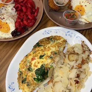 Feta, Spinach and Tomato Omelette