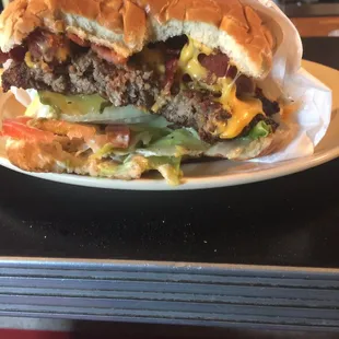 The Jumbo bacon cheese burger.