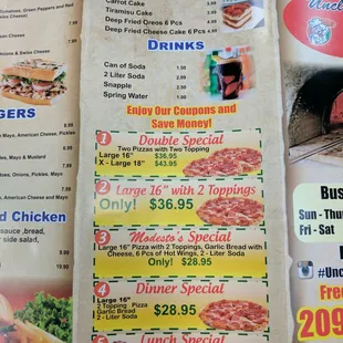 menu