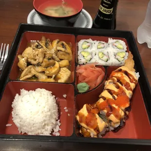 a tray of food