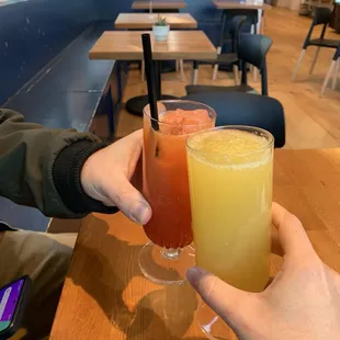 Mimosa and Garibaldi (frozen campari &amp; orange juice)