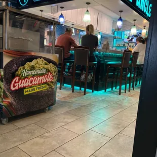 Bar I'm center of restaurant