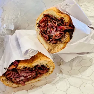 pastrami on bagette