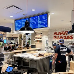 customers in a busy restaurant