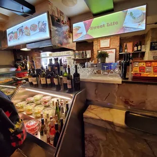 the counter of the restaurant