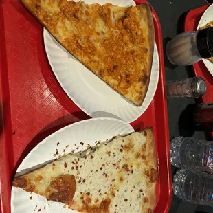Buffalo Chicken Pizza and White Pizza