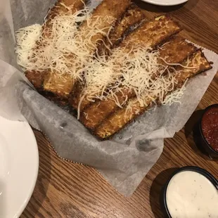 Zucchini fries with ranch and marinara