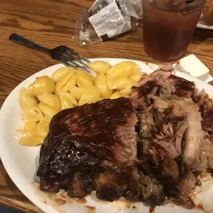 Ribs with Mac and Cheese. Great sauce.