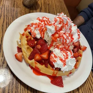 Belgian Waffle Sundae Breakfast