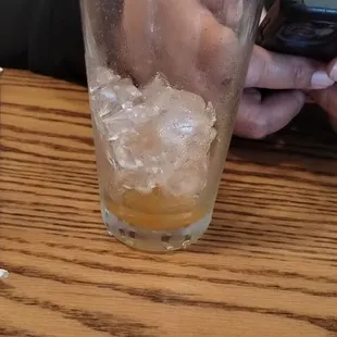 Drink served in actual glass