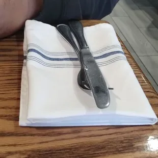Actual dish towel and not paper napkins
