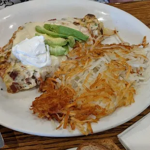 Combo omelette with hash browns