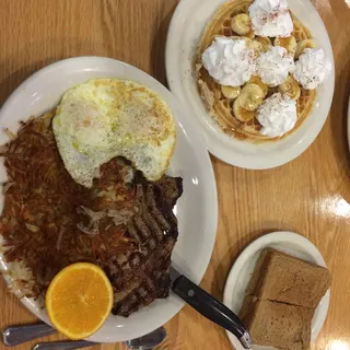 Ham Steak and Eggs