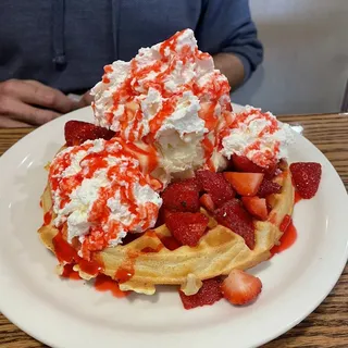 Belgian Waffle Sundae Breakfast