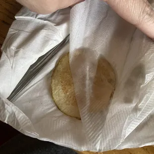Look at the grease barley touched the potatoe