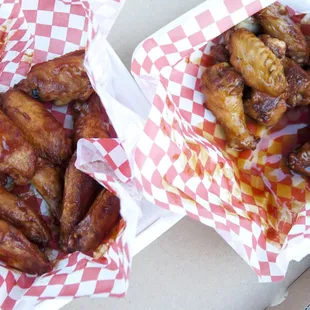 Gotta have some chicken wings!  BBQ (left) and Teriyaki (right).