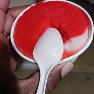 Delicious cherry pinocoloda water ice