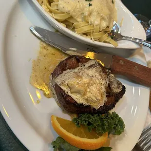 Filet with fettuccine