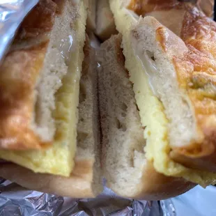 Egg and cheese bagel