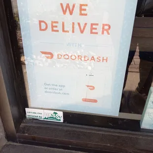 e deliver with doordash sign