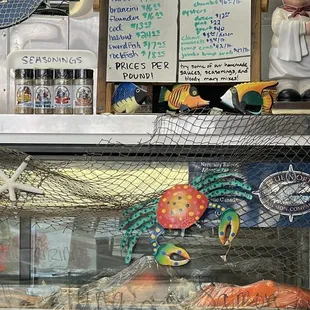  display of various seafoods